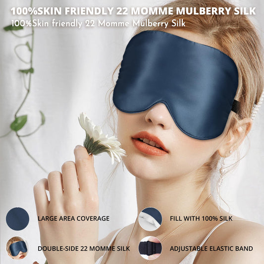 SpacePower máscara de seda: correa ajustable para ajuste cómodo durante el sueño.