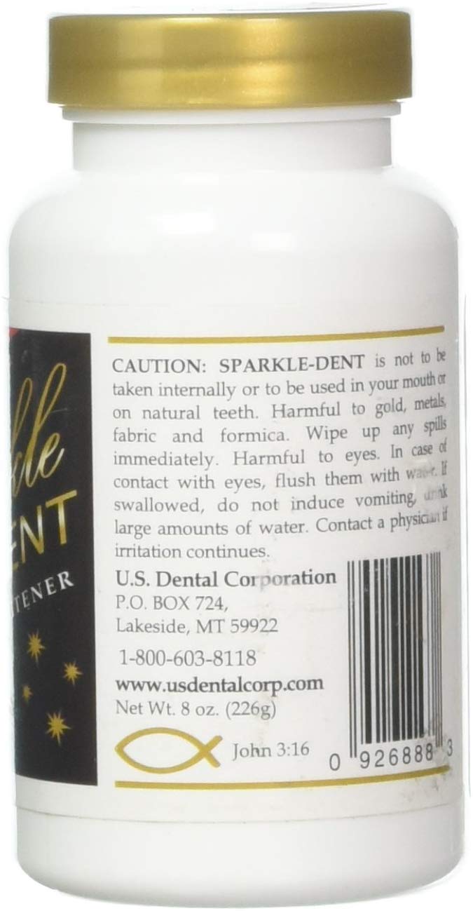 Sparkle Dent tableta efervescente en primer plano que destaca su acción disolvente