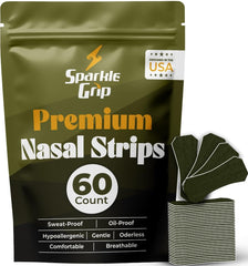 Sparkle Grip empaque frontal mostrando 60 tiras y detalle del color verde