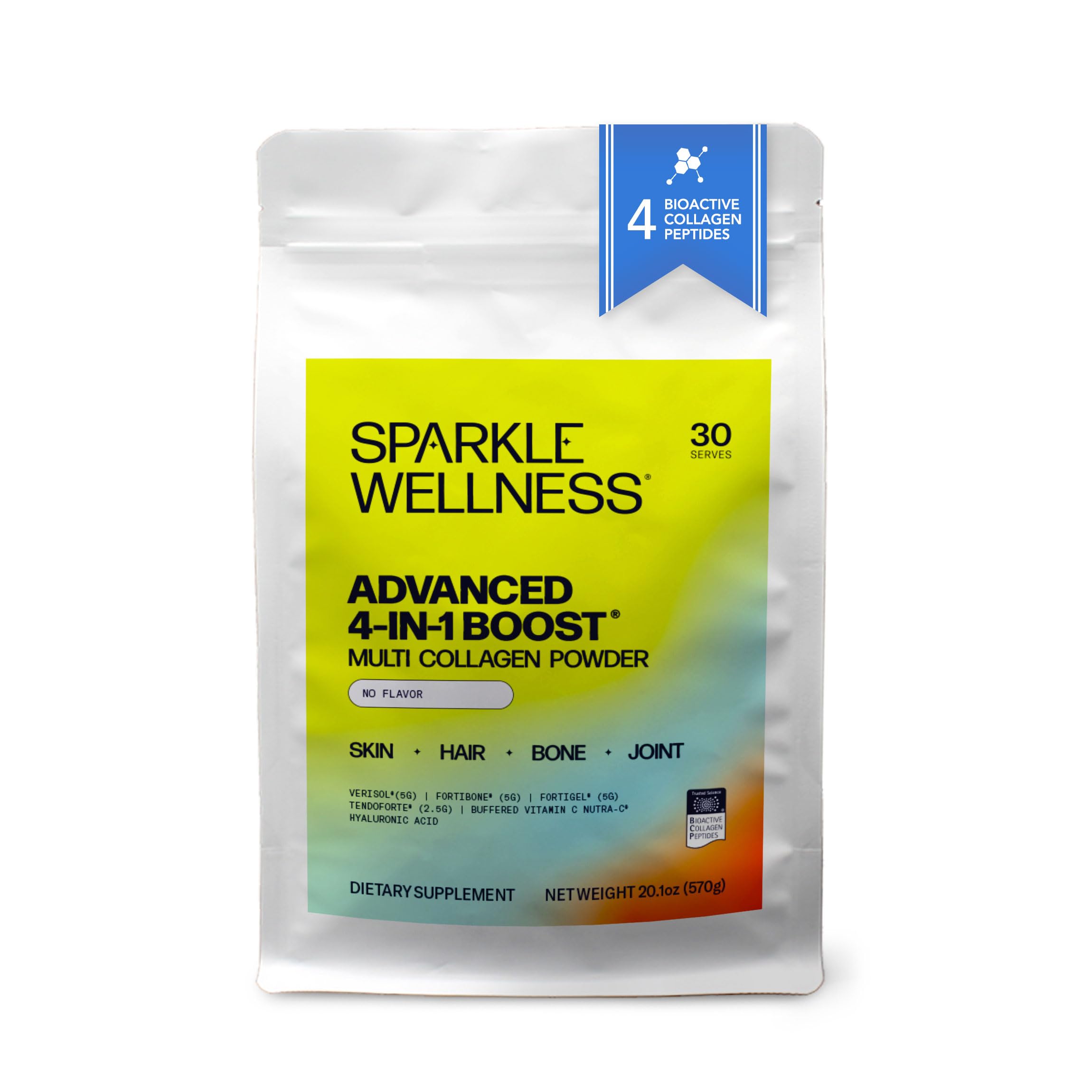 Sparkle Wellness vista frontal del empaque que muestra pureza y confianza