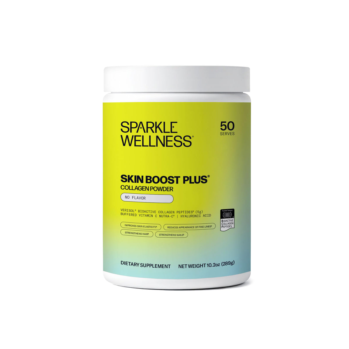 Sparkle Wellness envase frontal mostrando nombre y diseño, confianza visual