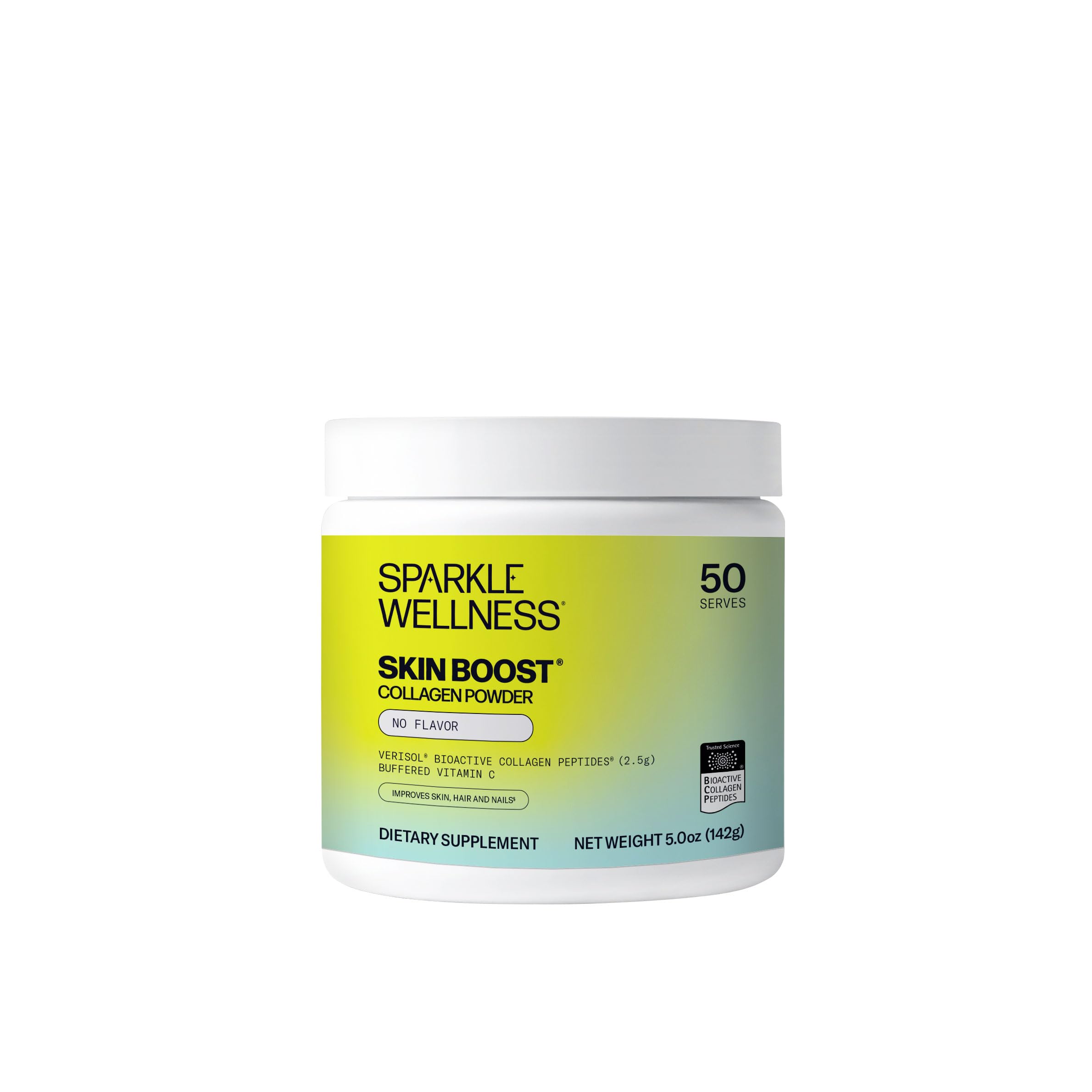 Sparkle Wellness envase frontal mostrando diseño y porciones