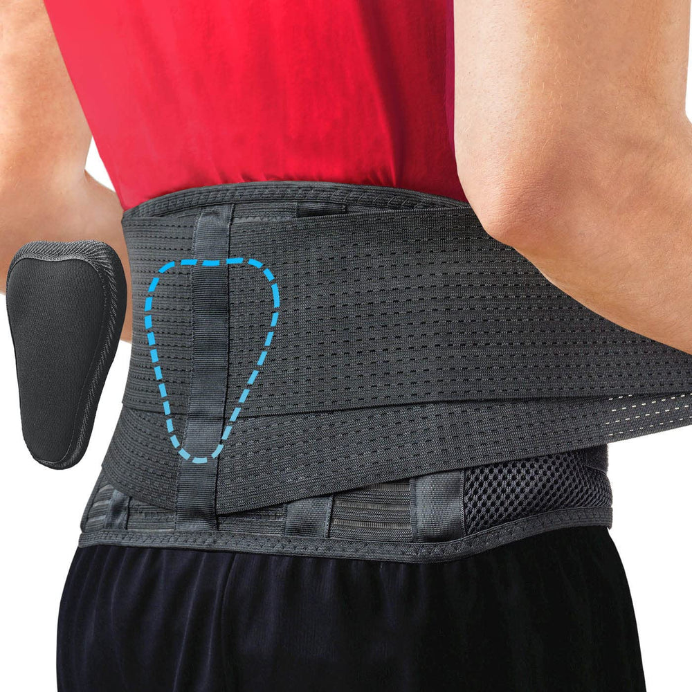 Sparthos faja lumbar frontal mostrando ajuste y soporte