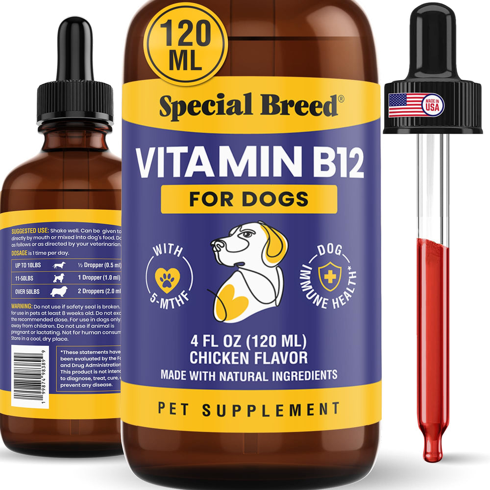 Special Breed frasco frontal mostrando etiqueta y beneficio de administración fácil