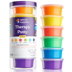 Special Supplies envases frontales del set mostrando seis colores y beneficios de entrenamiento
