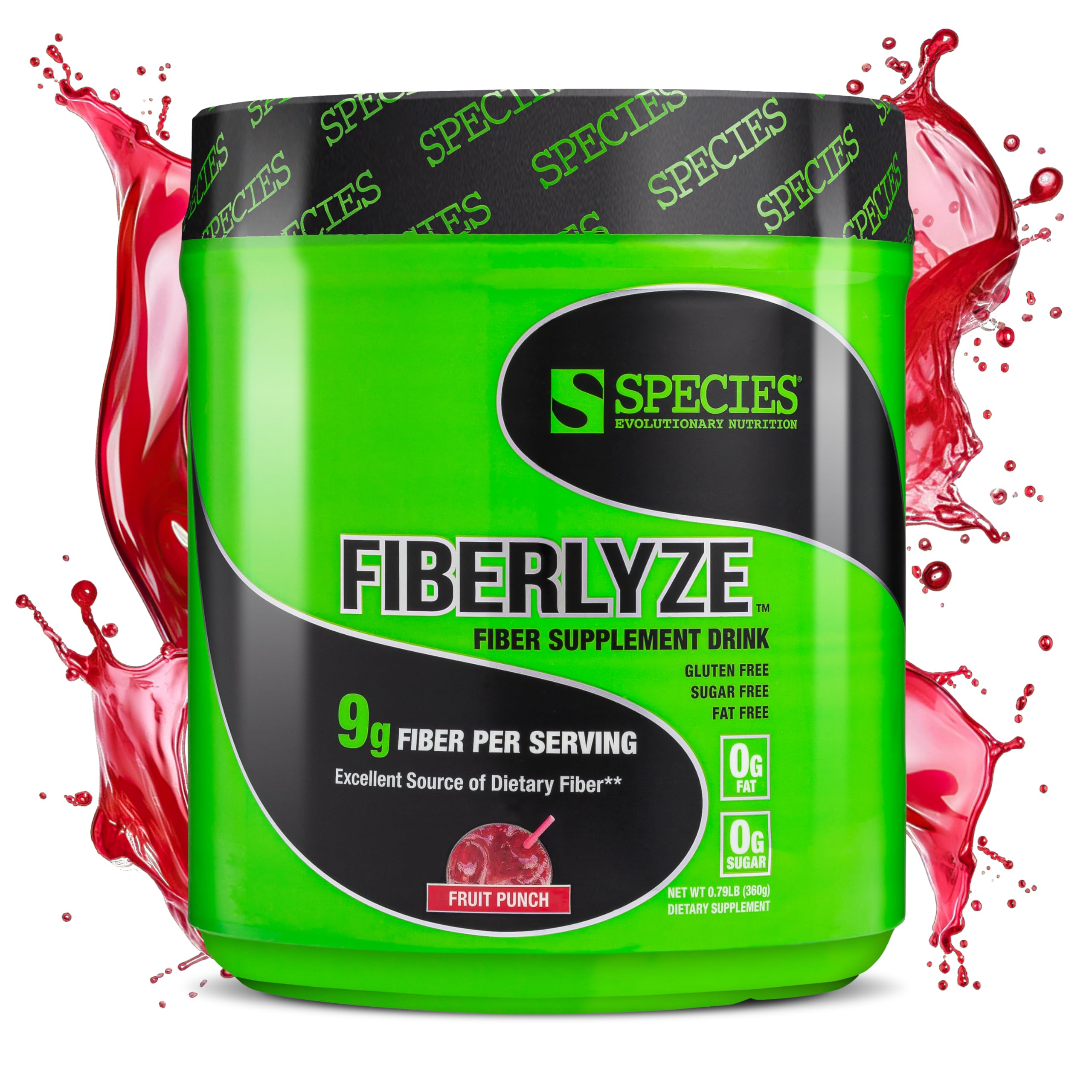 Species Nutrition envase frontal mostrando el sabor fruit punch y conveniencia
