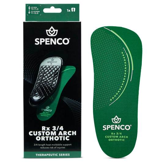 Spenco plantilla frontal mostrando empaque y ajuste cómodo