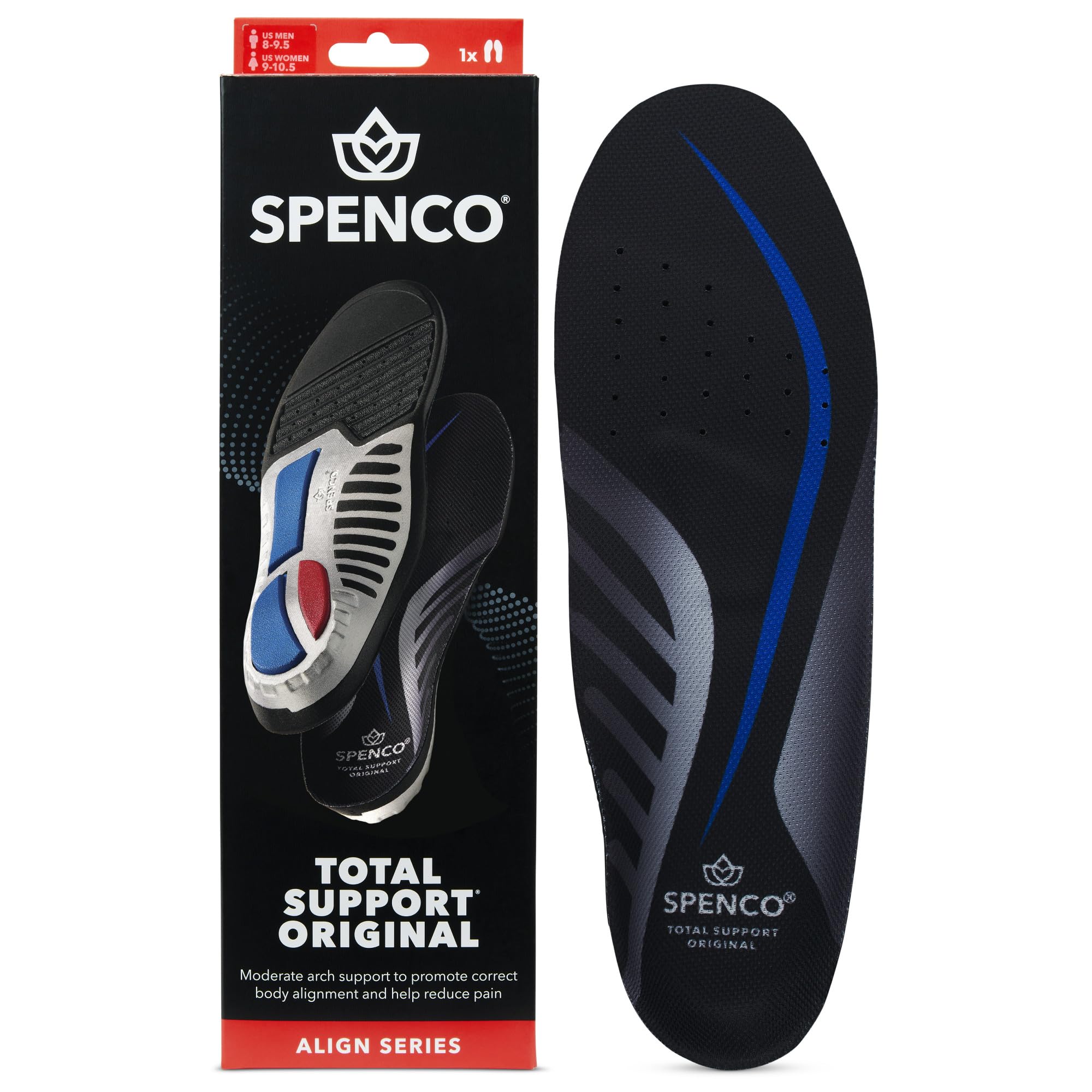 Spenco plantilla frente del producto muestra soporte firme