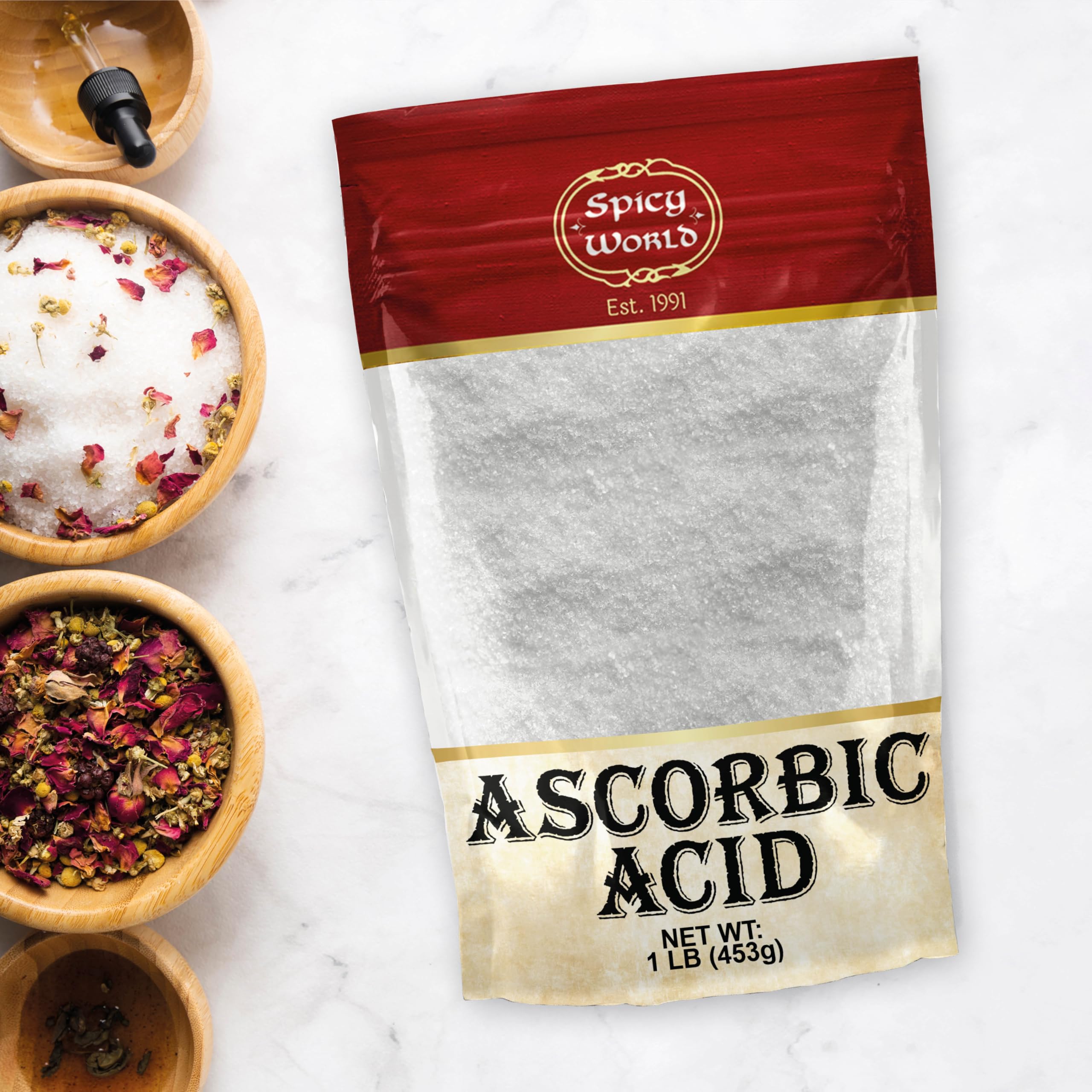 Spicy World comparación de tamaño de la bolsa para uso a granel