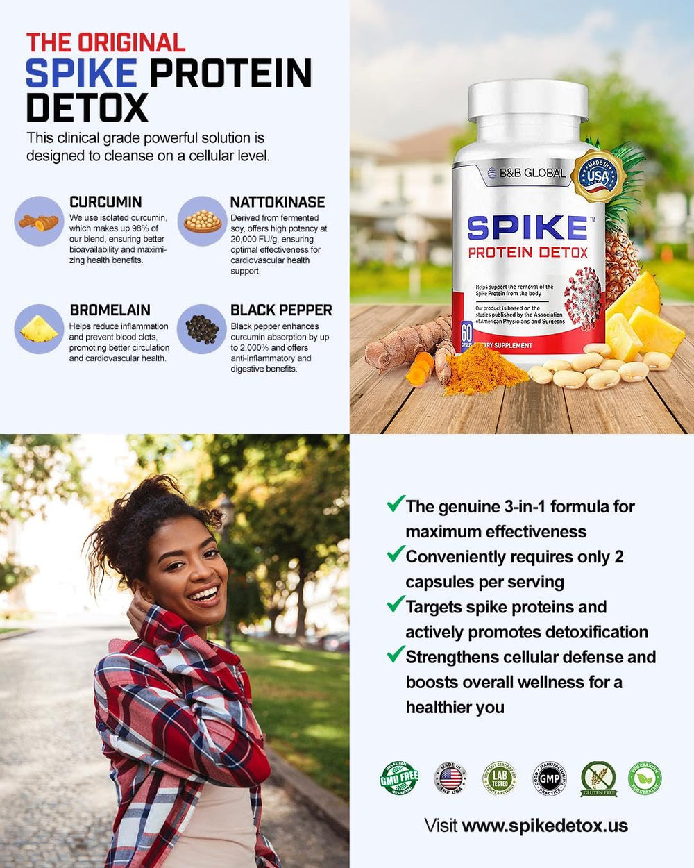 Spike Protein Detox cápsula en primer plano muestra textura y tamaño