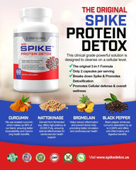 Spike Protein Detox detalle de etiqueta con ingredientes y calidad