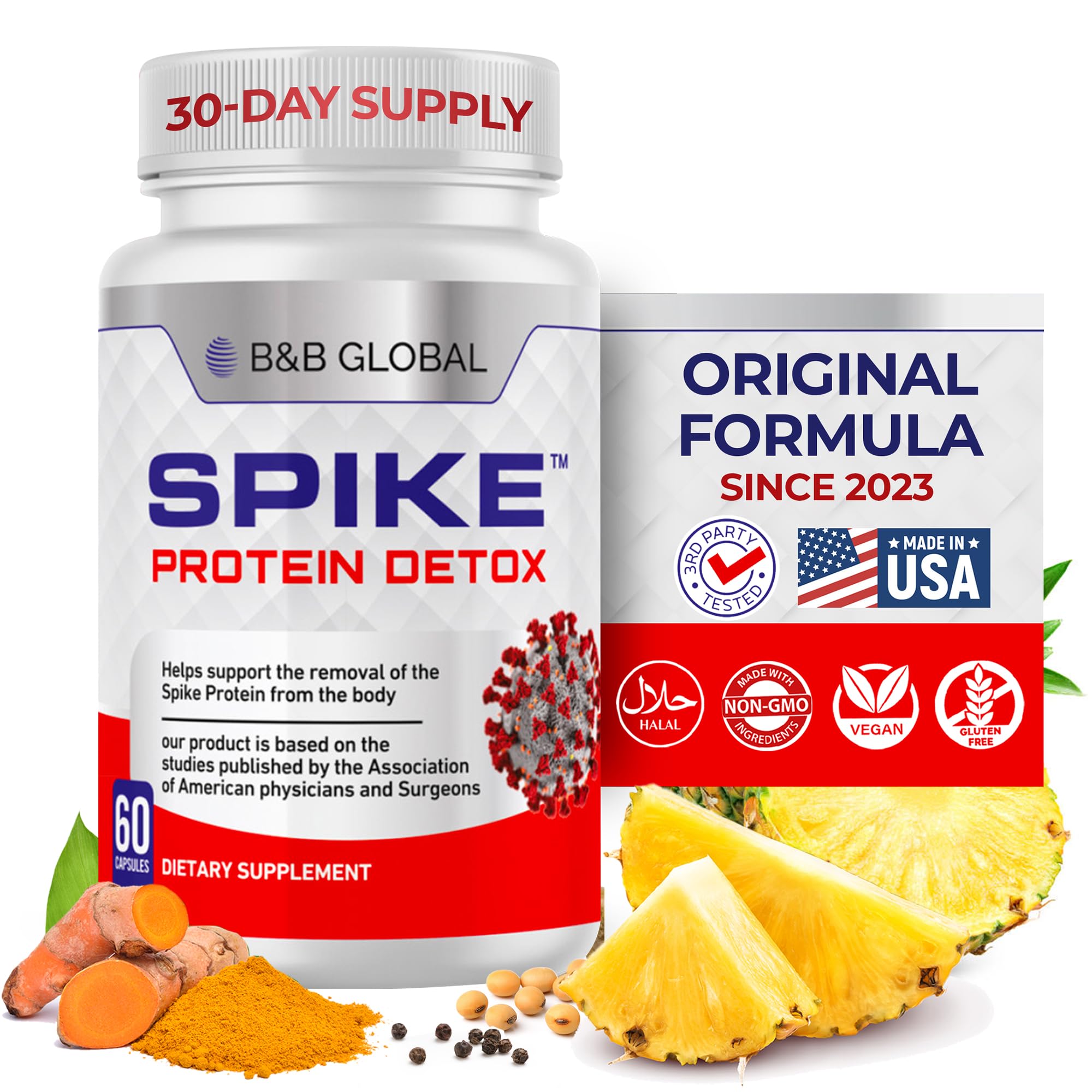 Spike Protein Detox frasco frontal mostrando etiqueta y beneficios