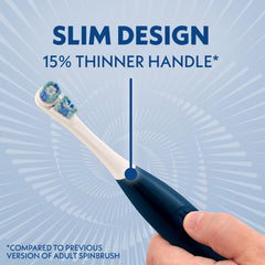 Spinbrush cabeza desmontable destacando recambio fácil y ahorro plástico