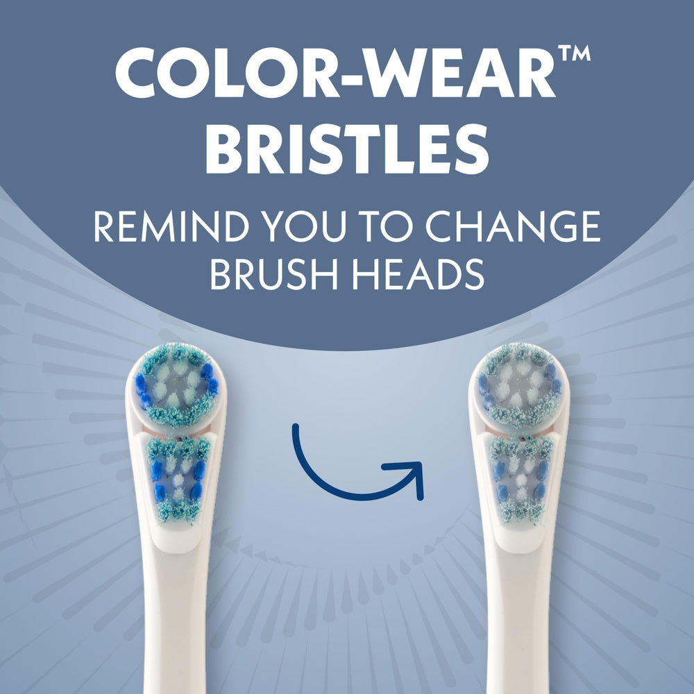 Spinbrush cerdas Color-Wear que se atenúan indicando momento de reemplazo