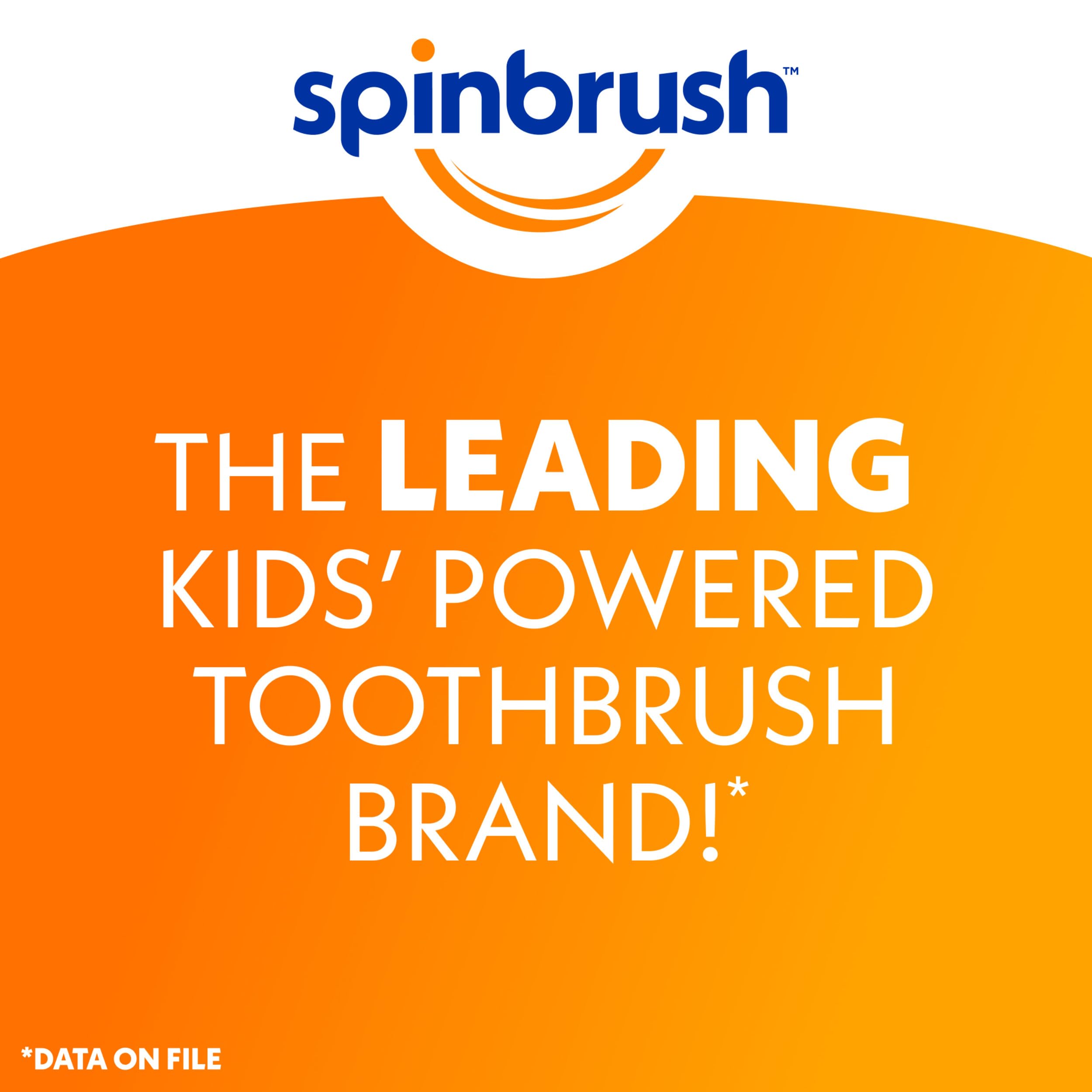 Spinbrush etiqueta con pila Duracell incluida mostrando duración mejorada