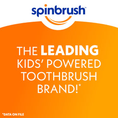 Spinbrush etiqueta con pila Duracell incluida mostrando duración mejorada
