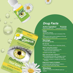 SPLASH TEARS etiqueta y lista de ingredientes destacando la manzanilla