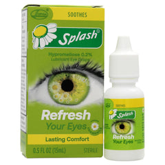 SPLASH TEARS frasco frontal mostrando etiqueta legible y beneficio alivio