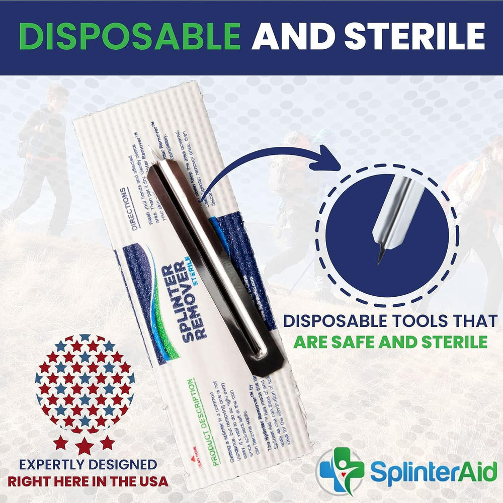 Detalle del acero inoxidable SplinterAid que asegura esterilidad y durabilidad