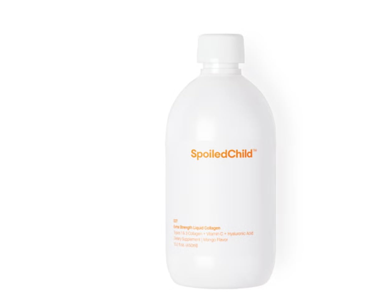 SpoiledChild envase frontal mango mostrando etiqueta y volumen, práctico y atractivo