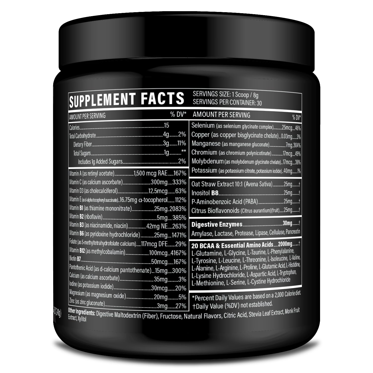 Sport Formula 99 etiqueta de ingredientes destacando BCAA y electrolitos