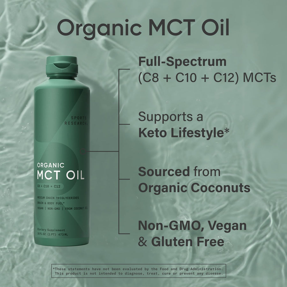 Sports Research MCT añadido a batido proteico realzando consistencia ligera
