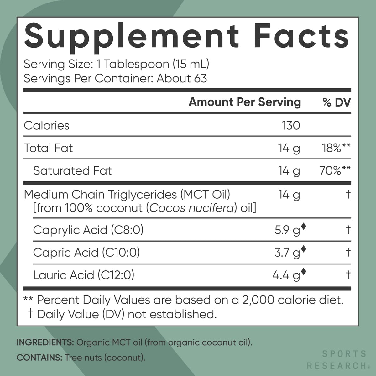 Etiqueta de Sports Research con sellos USDA Organic y Non-GMO, confianza y transparencia