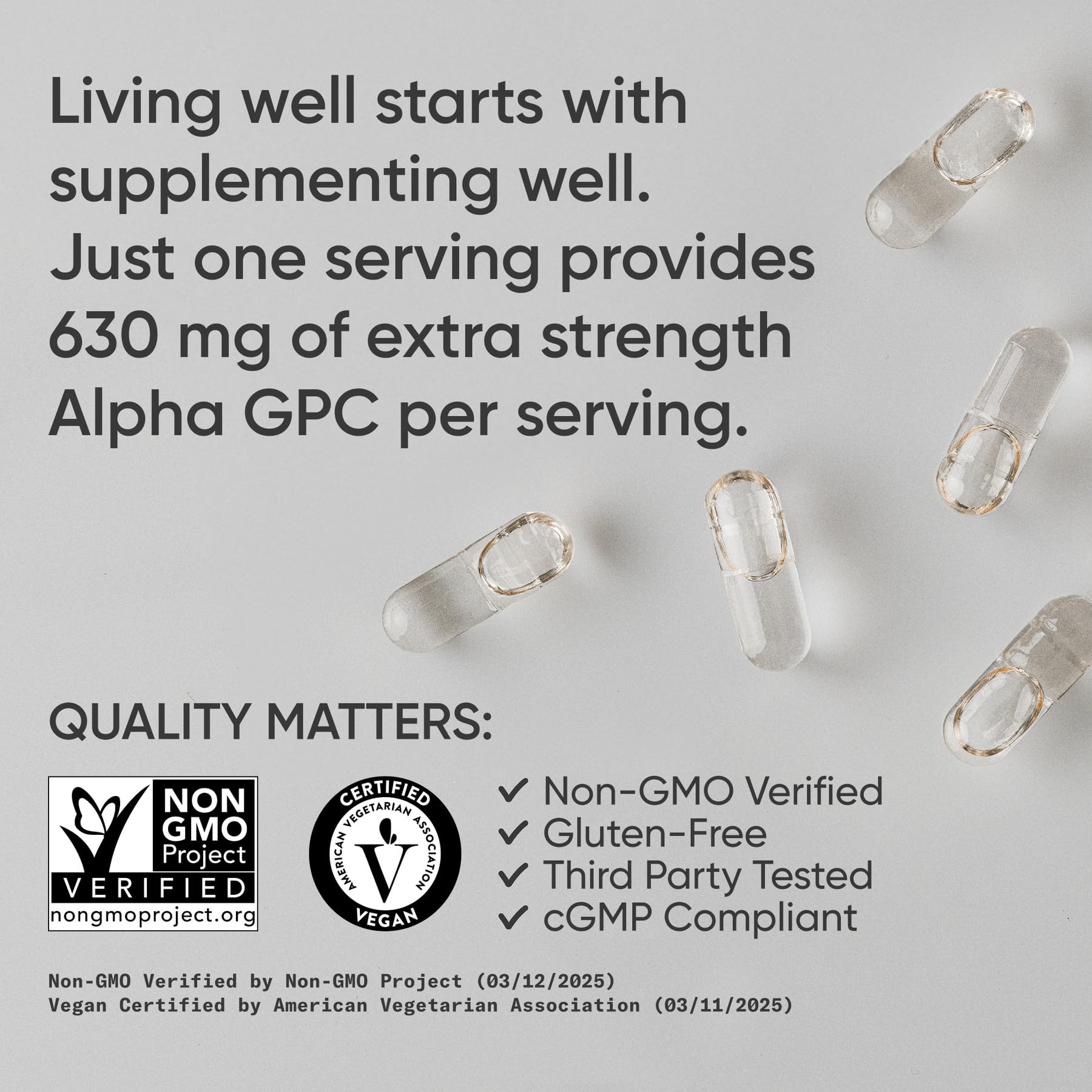Sports Research etiqueta nutricional con información de 630 mg y ingredientes