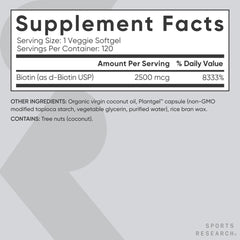Sports Research etiqueta nutricional enfocada para verificar ingredientes y dosis