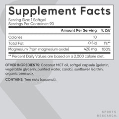 Sports Research cápsula abierta mostrando aceite MCT para mejor absorción