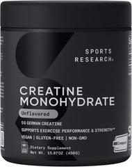 Cucharada medidora con creatina Creapure Sports Research, dosificación precisa y práctica