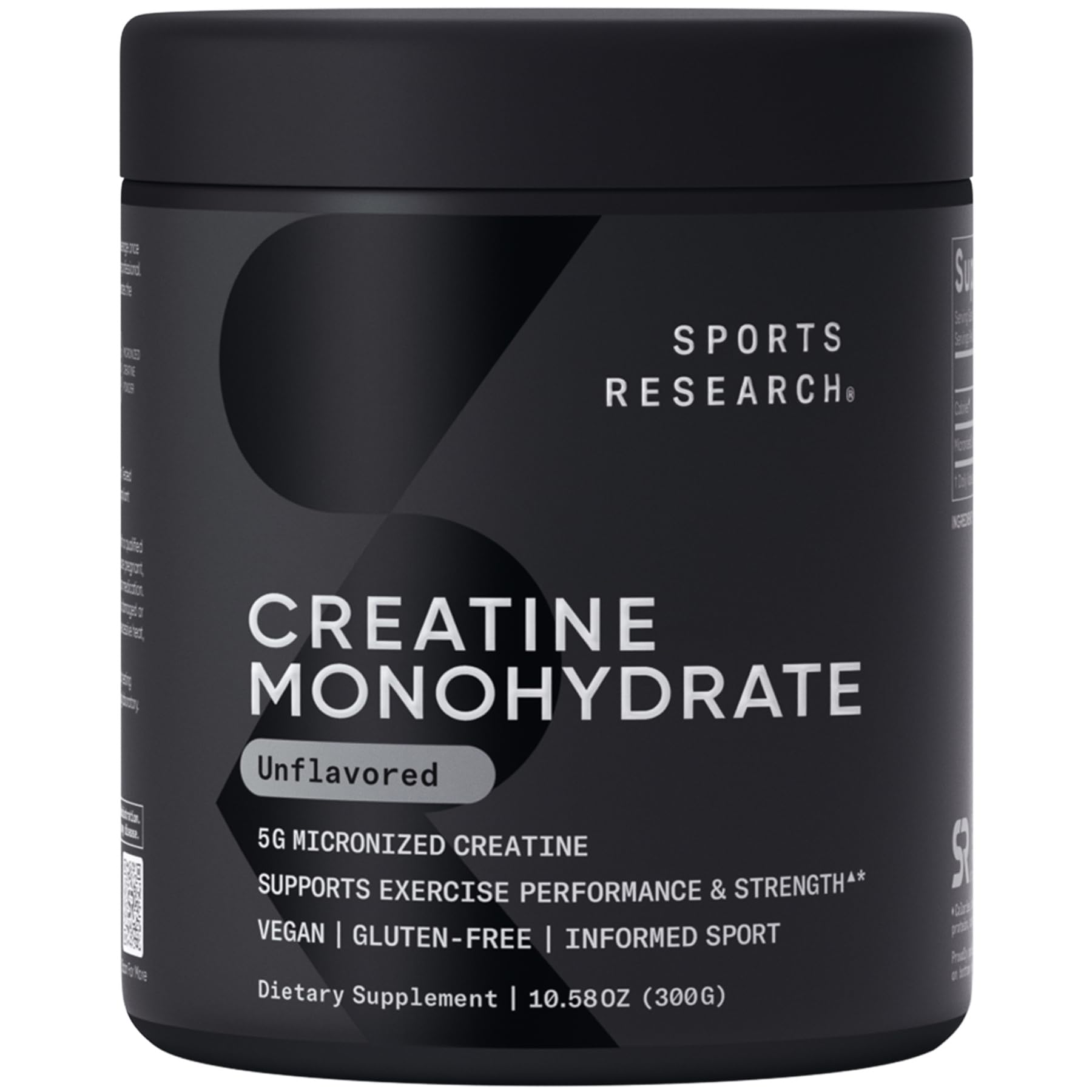 Sports Research envase frontal y diseño claro que inspira confianza