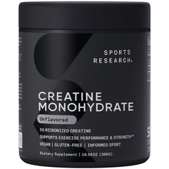 Sports Research envase frontal y diseño claro que inspira confianza
