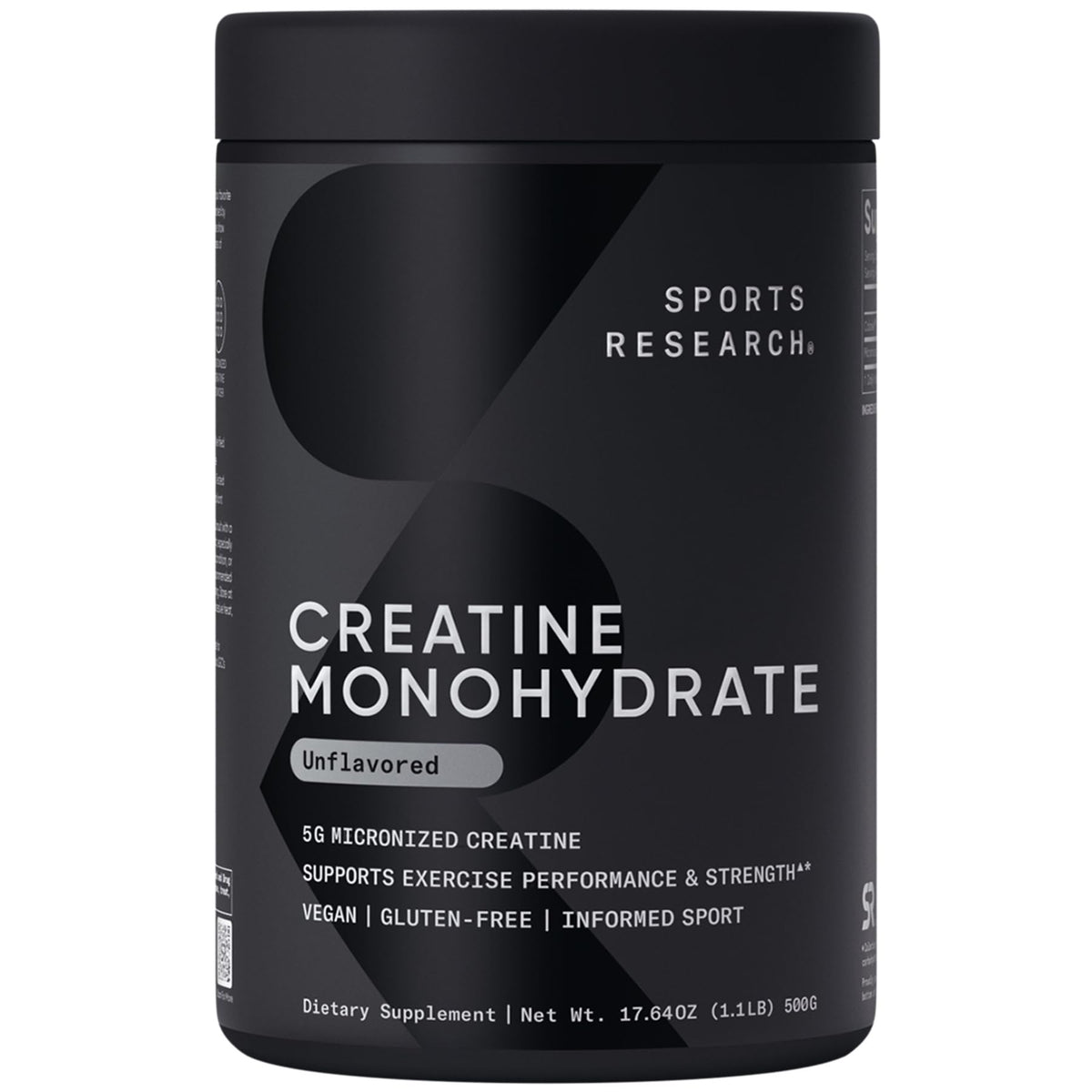 Sports Research envase frontal mostrando 100 servicios y pureza visible