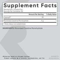Etiqueta de Sports Research con ingredientes y certificaciones visibles