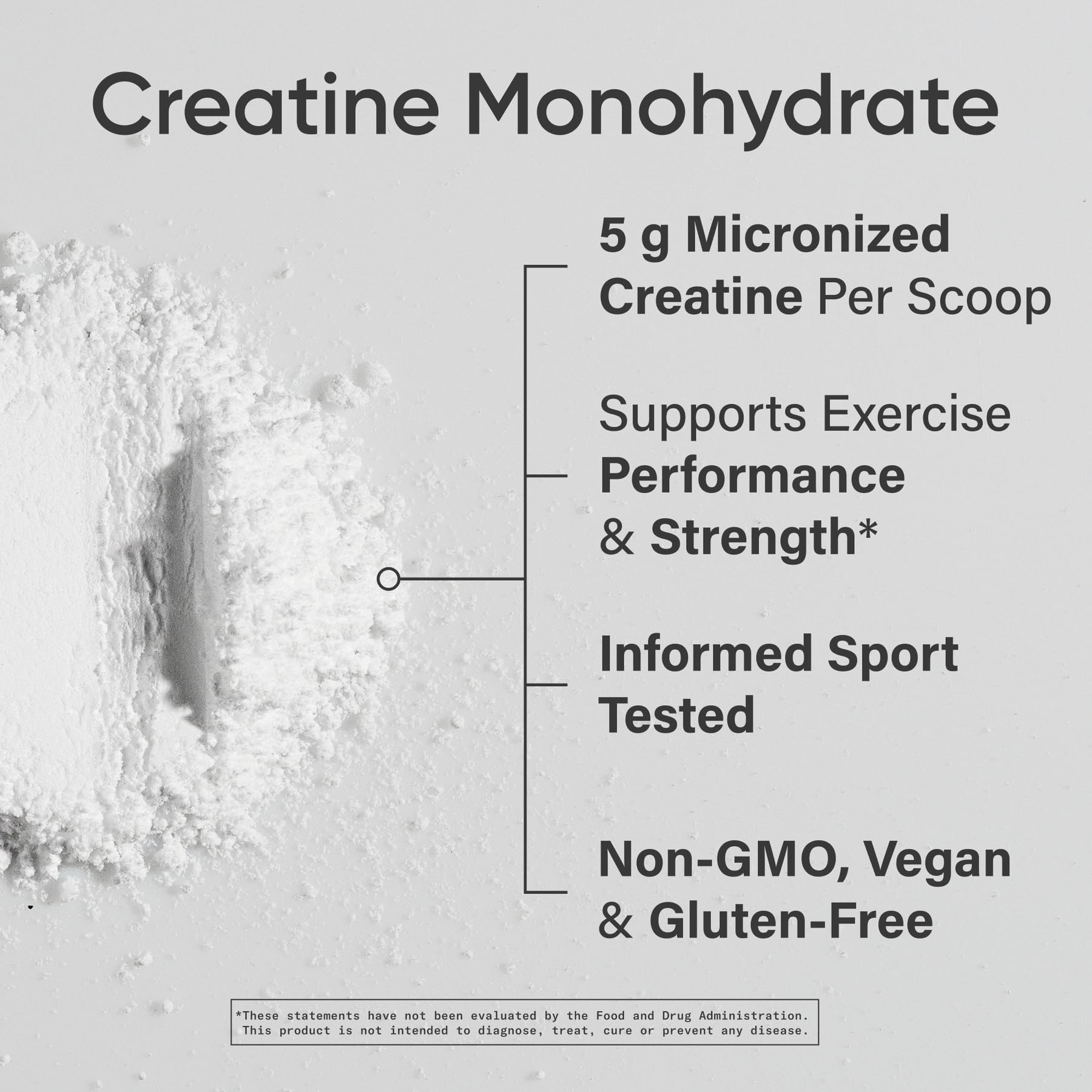 Cuchara medidora con 5 g de creatina Sports Research para dosis exacta