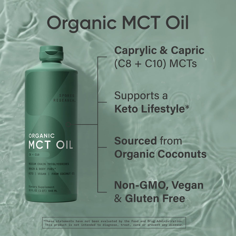 Sports Research cucharada de aceite MCT lista para añadir bebidas