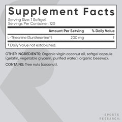 Sports Research softgel en mano ilustrando dosis única de 200 mg