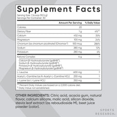 Sports Research etiqueta de ingredientes y sellos de calidad, transparencia y pureza