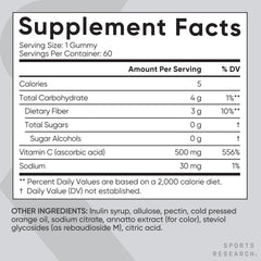 Sports Research etiqueta nutricional legible, información clara de dosis