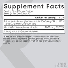 Sports Research etiqueta nutricional legible con dosis y certificaciones claras