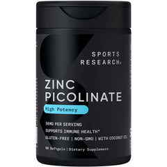 Sports Research frasco frontal mostrando etiqueta y cantidad 60 softgels