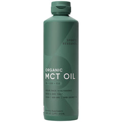 Sports Research frasco frontal mostrando aceite MCT sin sabor y confianza
