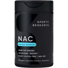 Sports Research frasco frontal mostrando etiqueta y beneficios claros