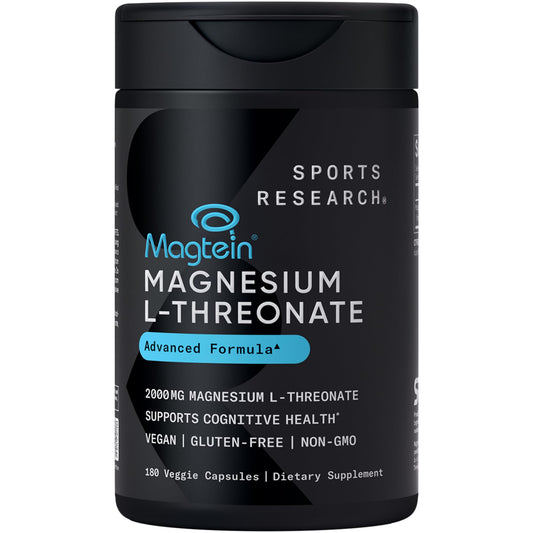 Sports Research frasco frontal mostrando etiqueta y beneficios clave