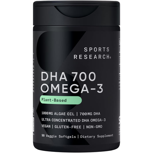 Sports Research frasco frontal mostrando 90 cápsulas y beneficio vegano