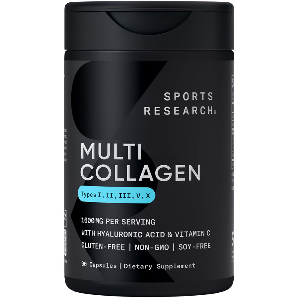 Sports Research frasco frontal mostrando etiqueta y beneficio conveniencia