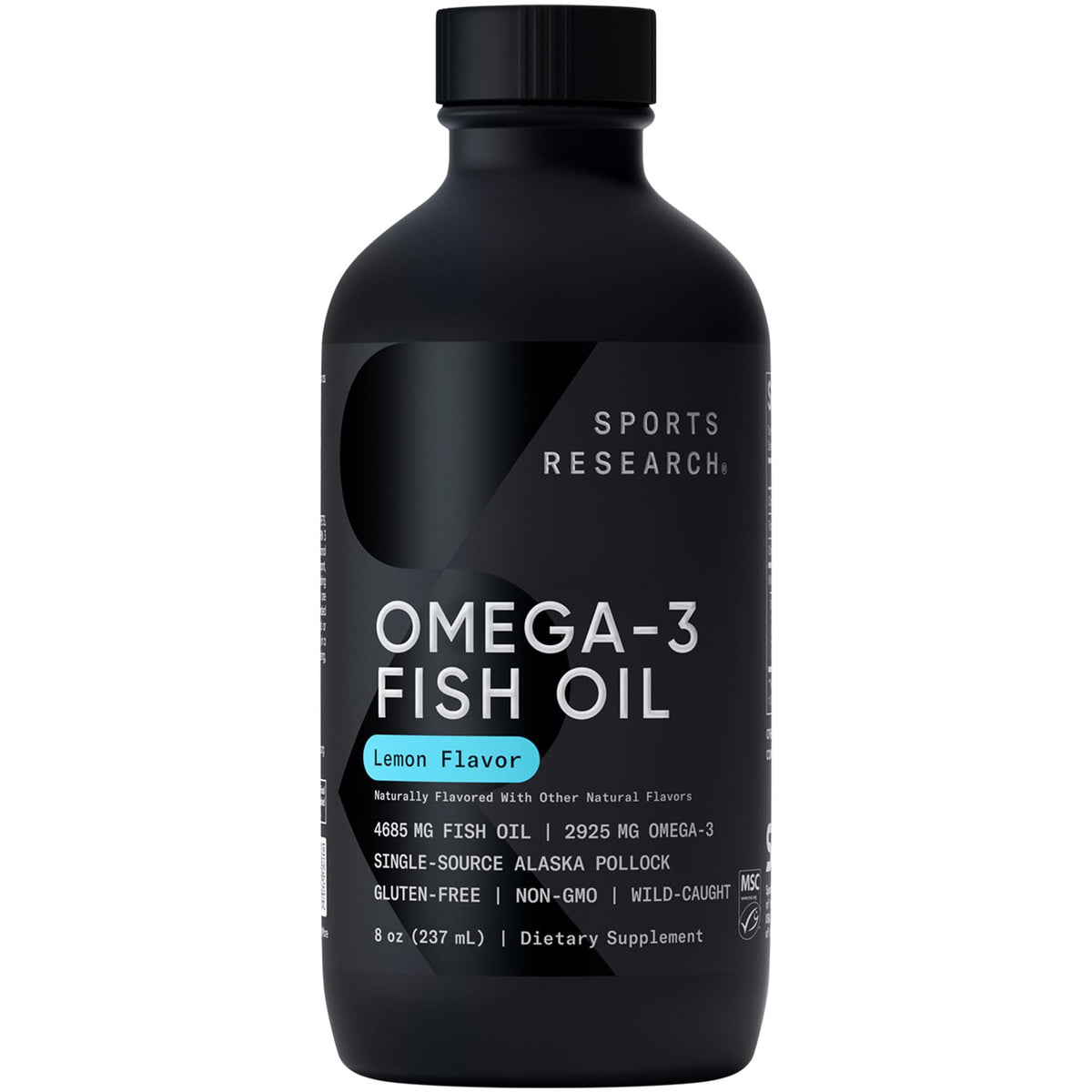Sports Research botella frontal mostrando diseño y beneficio pureza