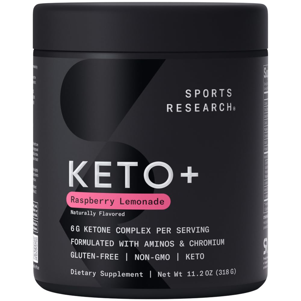 Sports Research envase frontal Raspberry Lemonade mostrando etiqueta y tamaño, ofrece confianza