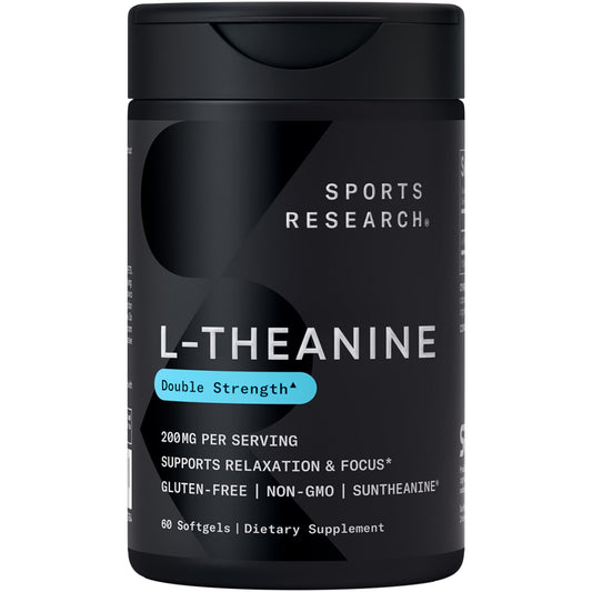 Sports Research envase frontal mostrando 60 softgels y marca para confianza